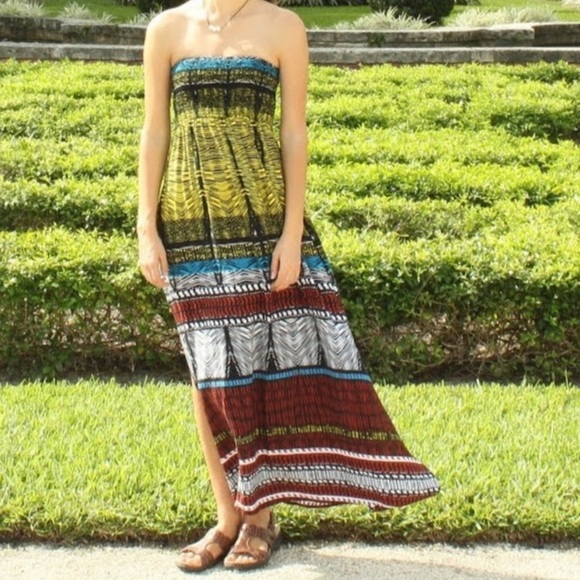 Xhilaration tribal Smocked Strapless maxi Sundress
Size XXL Multicolor Rayon - Picture 14 of 14